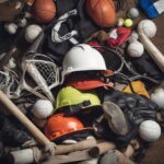 hard hat mixed with sports equipment